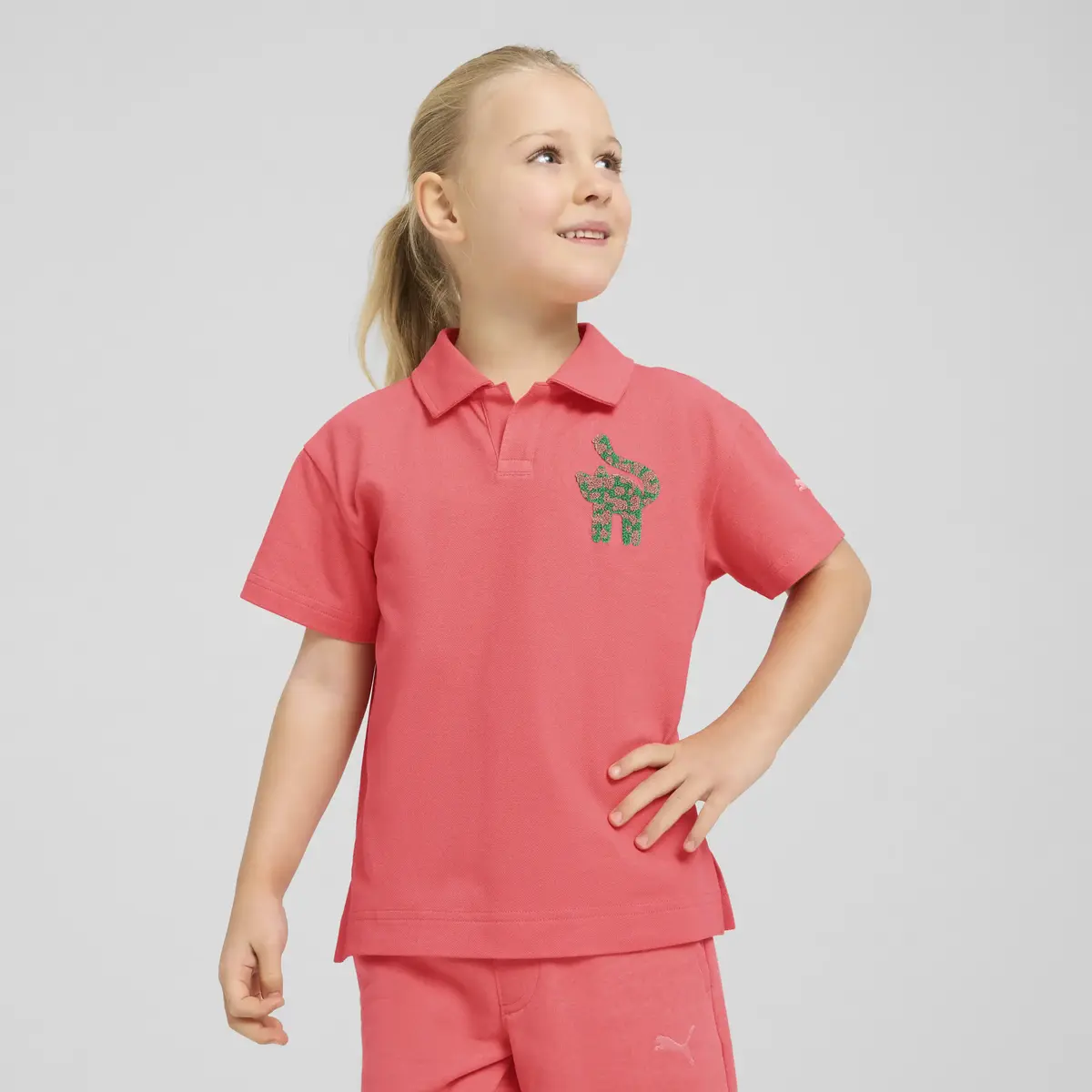 Puma CATS CLUB Pique Polo Pembe Kız Çocuk Polo T-Shirt