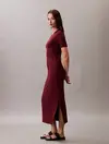 Calvin Klein A - MODAL RIB SS DRESS Bordo Kadın Elbise