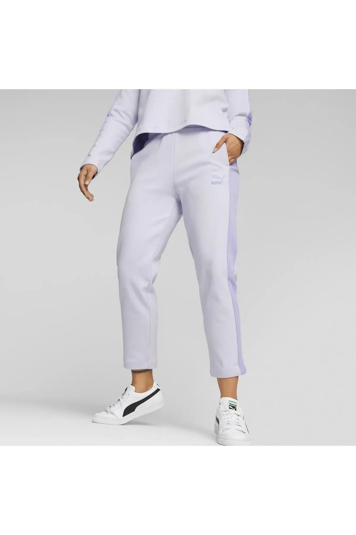 Puma T7 High Waist Pants Spring Mor Kadın Eşofman Altı