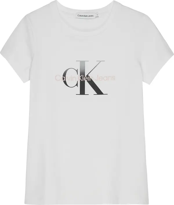 Calvin Klein GRADIENT MONOGRAM T- Kadın Beyaz T-Shirt