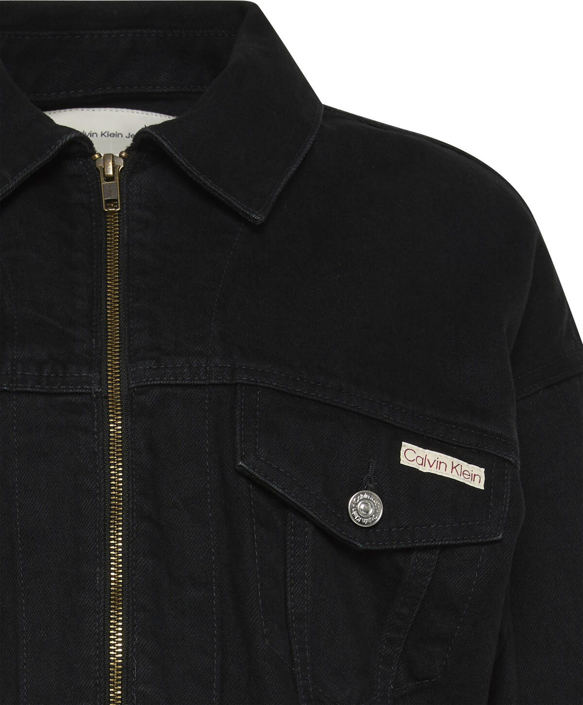 Calvin Klein DENIM CROPPED JACKET SOFT BLACK Siyah Kadın Kot Ceket Calvin Klein DENIM CROPPED JACKET SOFT BLACK Siyah Kadın Kot Ceket