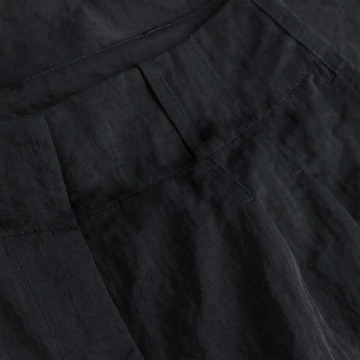 Calvin Klein CRINKLE NYLON TIE TA Kadın Siyah Geniş Paça Pantolon