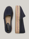 Tommy Hilfiger TH EMBROIDERED FLATF Kadın Siyah Ayakkabı