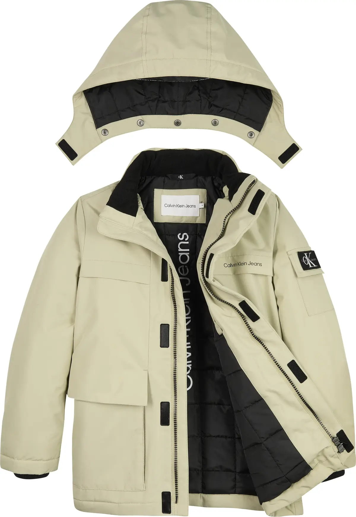 Calvin Klein BACK TO SCHOOL JACKE Erkek Krem Şişme Mont