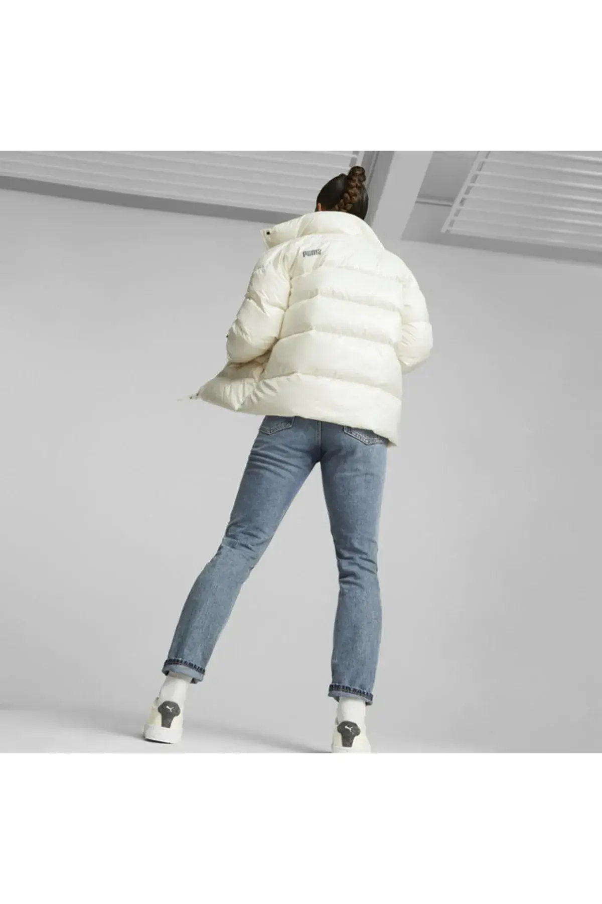 Puma Style Down Shiny Puffer Bej Kadın Şişme Mont