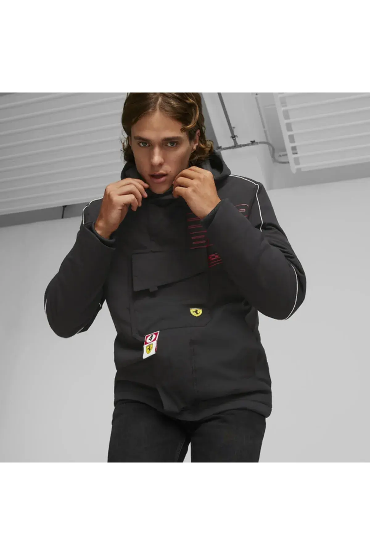 Puma Ferrari Race Statement Shell Jacket Siyah Erkek Fermuarlı Spor Ceket