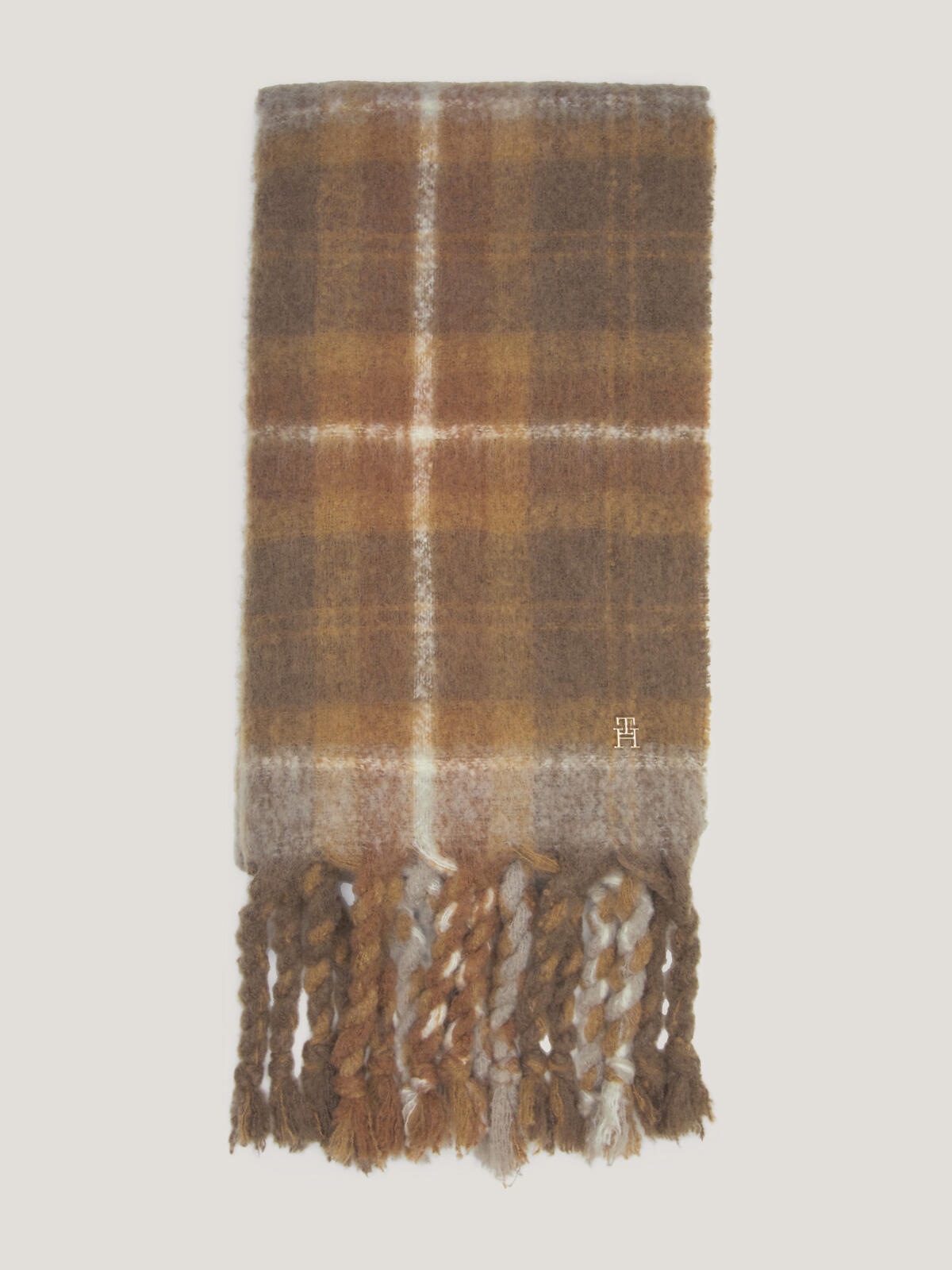 Tommy Hilfiger TOMMY CHECK SCARF Kadın Krem Atkı