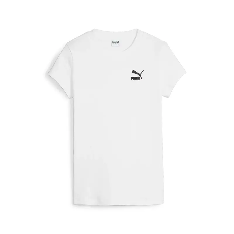 Puma CLASSICS Ribbed Slim Tee Beyaz Kadın T-Shirt