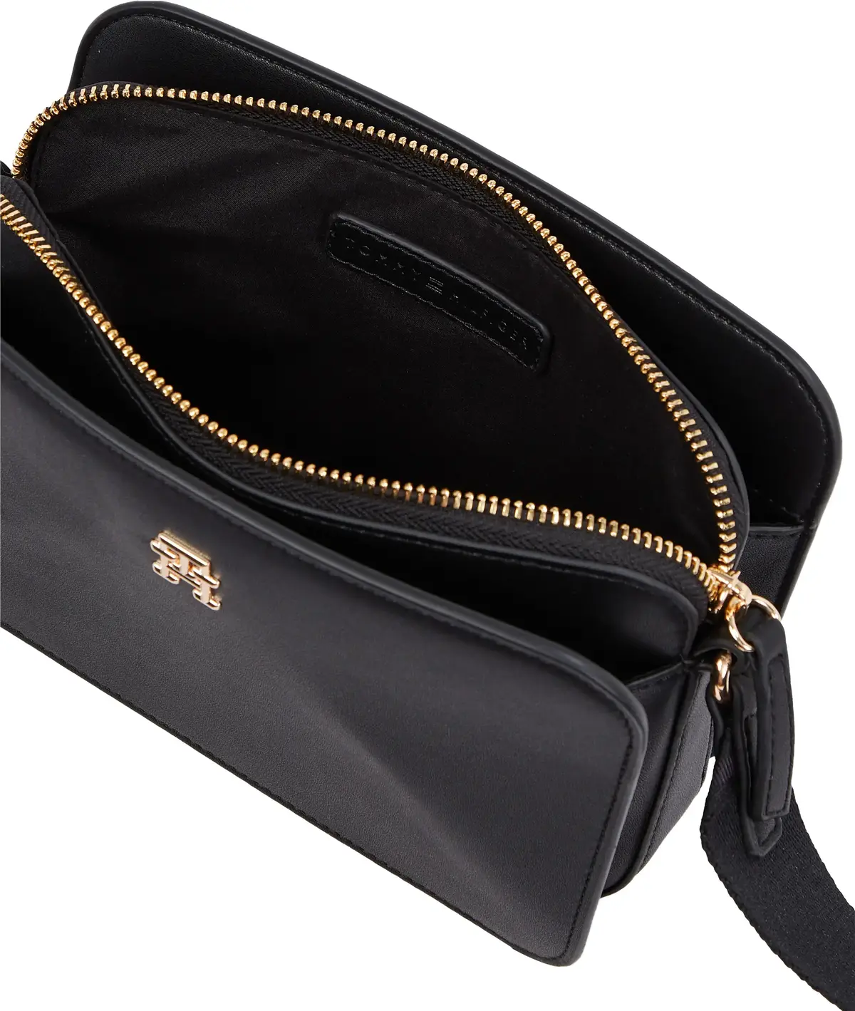 Tommy Hilfiger TH LOGOTAPE CAMERA B, BDS Siyah Kadın Çanta & Cüzdan