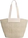 Calvin Klein CK RAFFIA MEDIUM SHO, W75 Krem Kadın Çanta