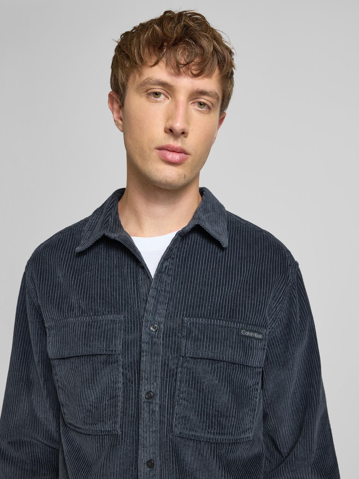 Calvin Klein LS CORDUROY POCKET RELAXED SHIRT Lacivert Erkek Gömlek