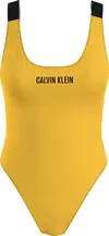 Calvin Klein SCOOP BACK ONE PIECE Kadın Sarı Mayo