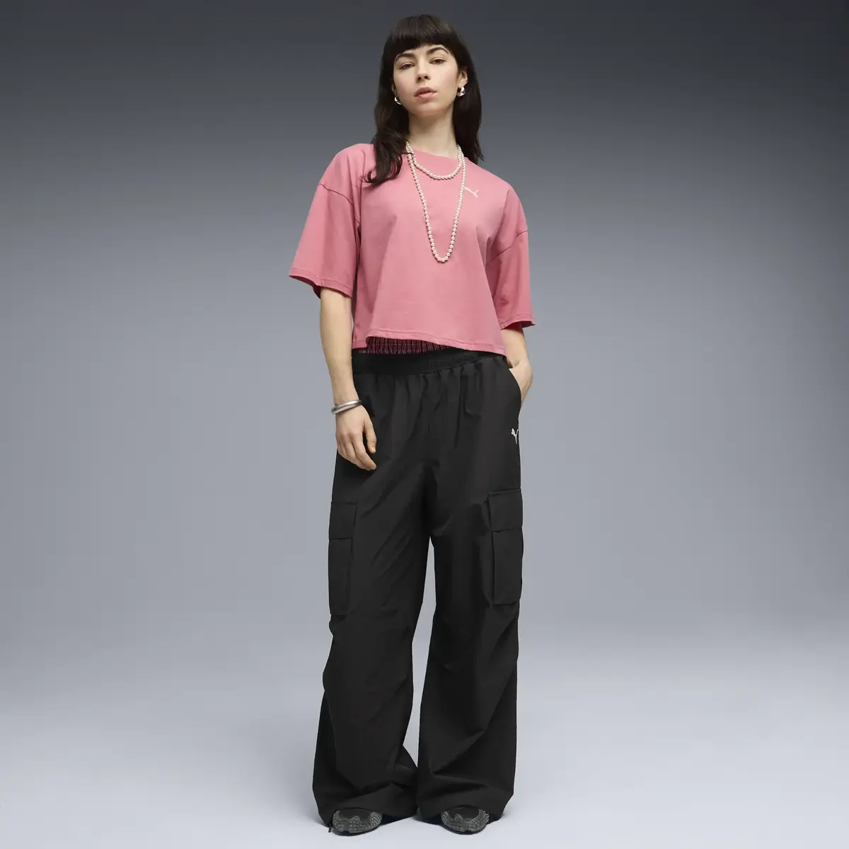 Puma WARDROBE ESS Oversized Tee Pembe Kadın T-Shirt