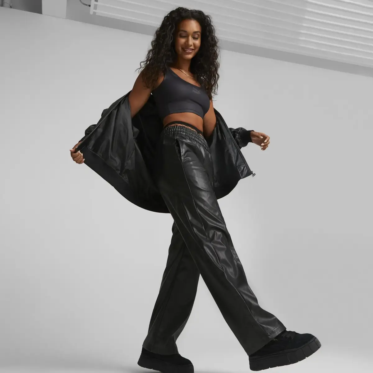 Puma T7 Faux Leather Pants Siyah Kadın Suni Deri Pantolon