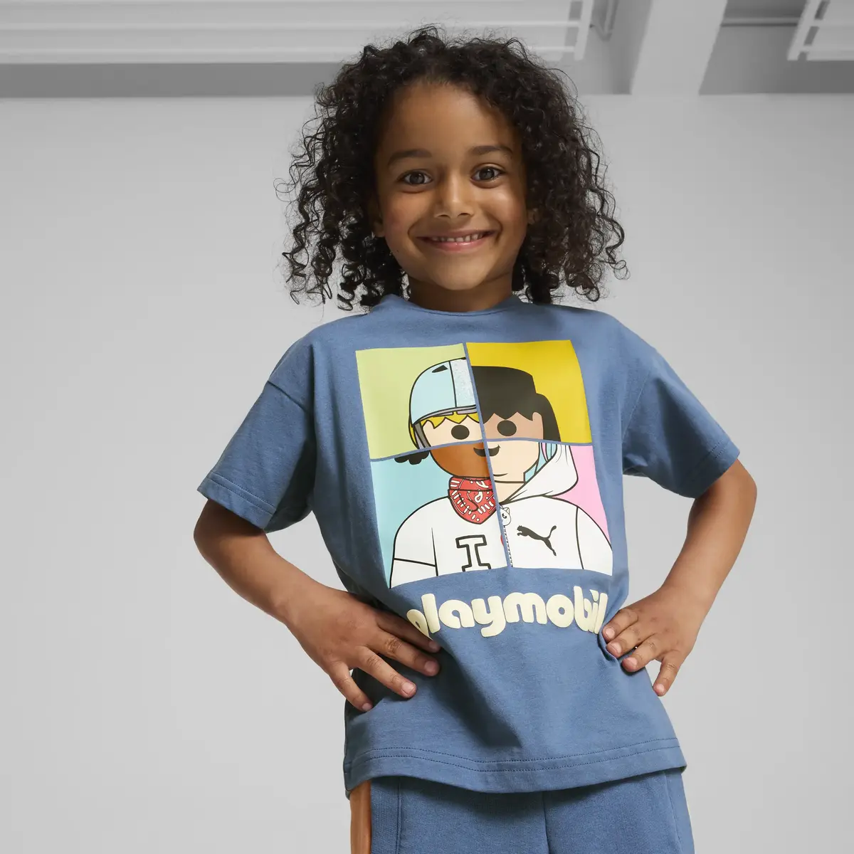 Puma X PLAYMOBIL Graphic Tee Mavi Erkek T-Shirt & Polo