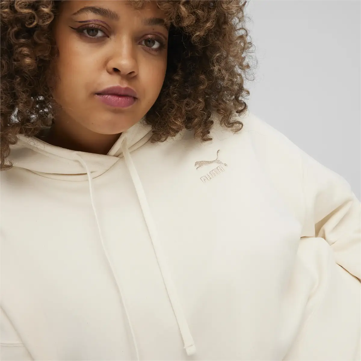 Puma BETTER CLASSICS Cropped Hoodie TR Bej Kadın Hoodie