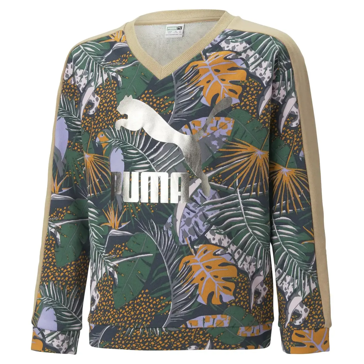 Puma T7 Vacay Queen Aop Siyah Çocuk Sweatshirt
