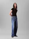 Calvin Klein SS SUPIMA CREWNECK, UB1 Siyah Kadın T-Shirt