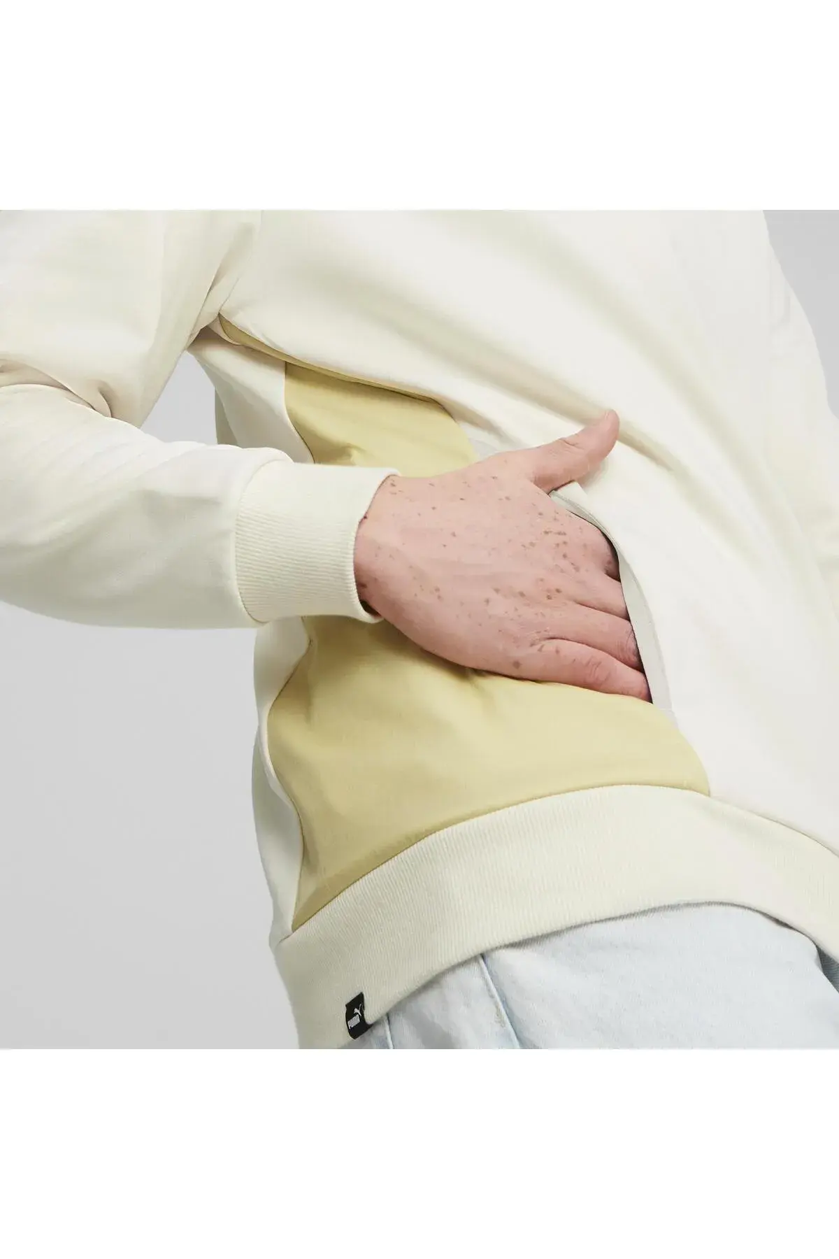 Puma OPEN ROAD Crew DK Kırık Beyaz Erkek Sweatshirt