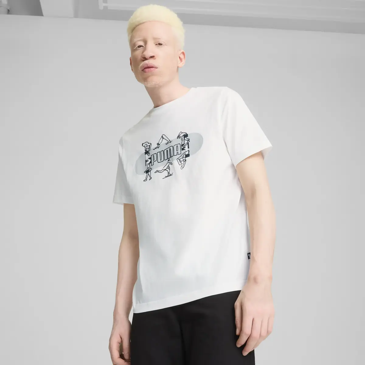 Puma GRAPHICS Skateboard Tee Beyaz Erkek T-Shirt & Polo
