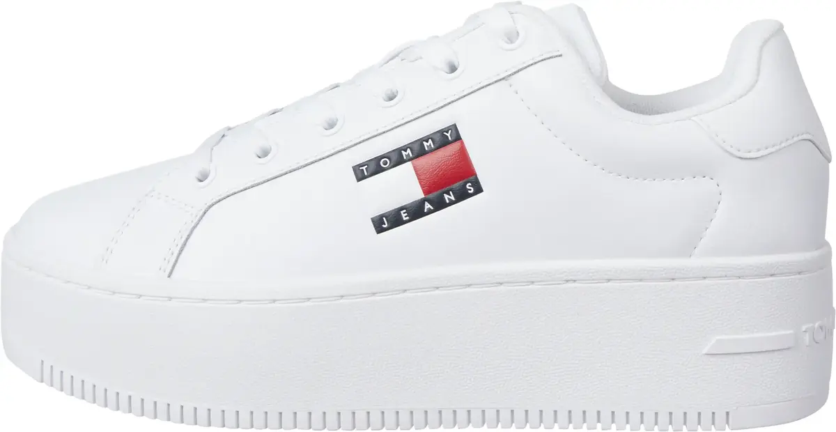 Tommy Hilfiger TJW FLATFORM ESS, YBS Beyaz Kadın Spor Ayakkabı & Sneaker