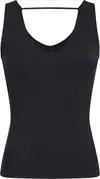 Calvin Klein REVEAL RIB JERSEY CA Kadın Siyah T-Shirt