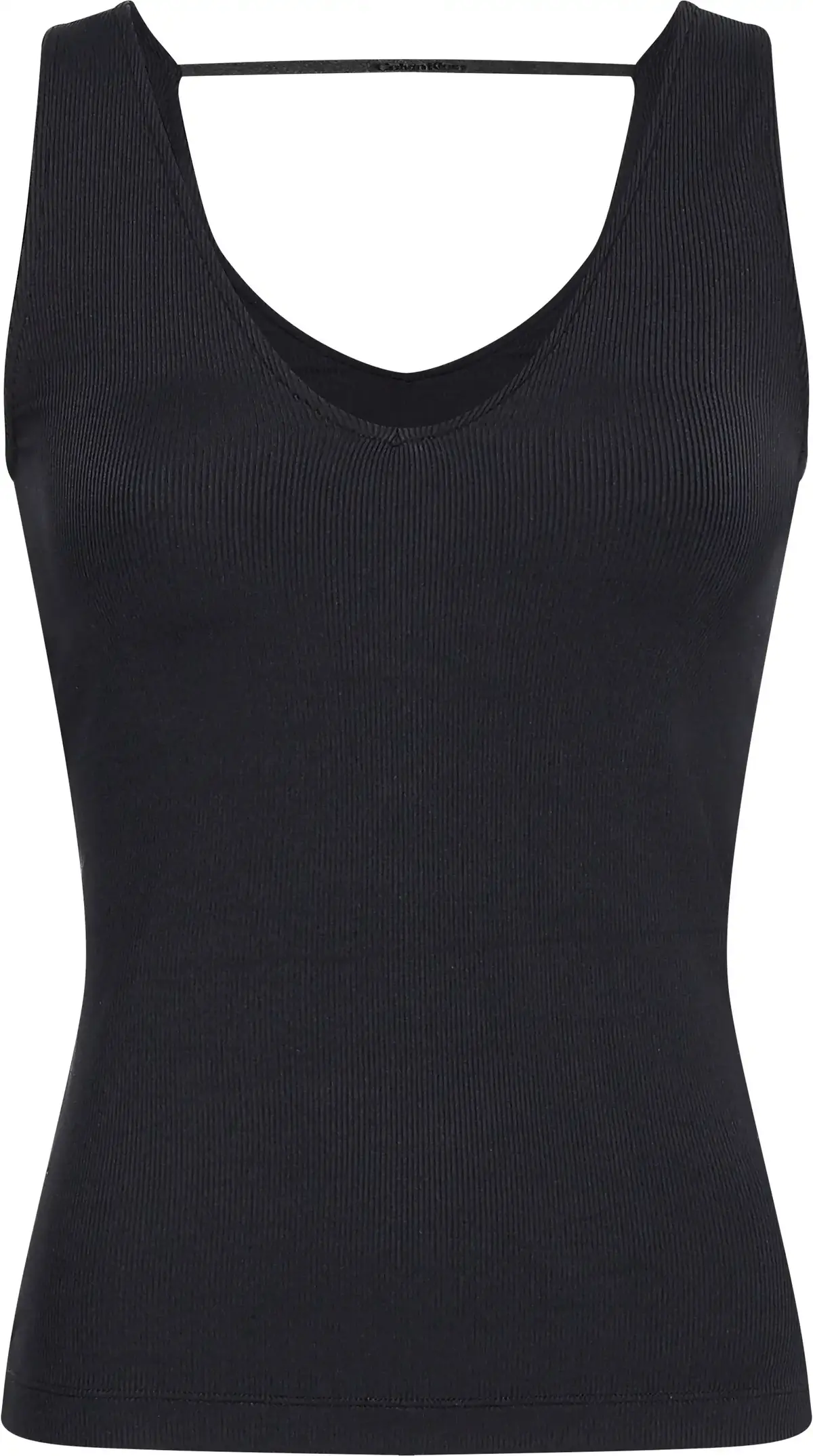 Calvin Klein REVEAL RIB JERSEY CA Kadın Siyah T-Shirt