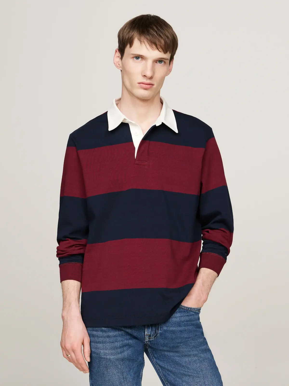 Tommy Hilfiger GIFTING RUGBY Erkek Bordo Polo Sweatshirt
