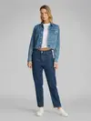 Calvin Klein CROPPED 90'S DENIM J, 1A4 Mavi Kadın Kot Ceket