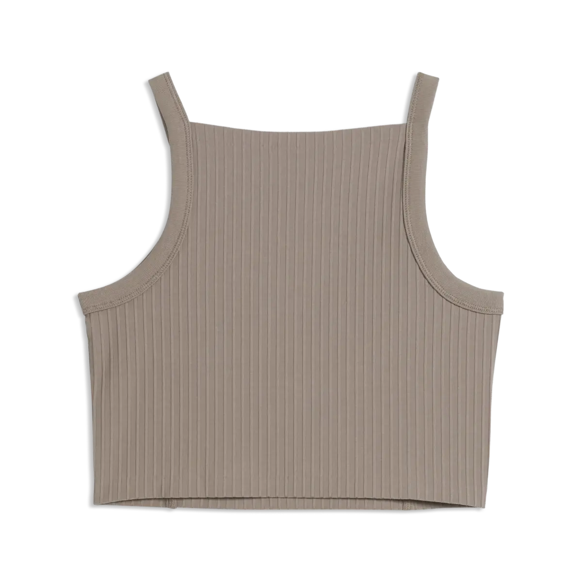 PUMA ESS Ribbed Crop Top Bej Kadın T-Shirt
