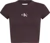 Calvin Klein MONOLOGO BABY RIB TEE Kadın Kahverengi T-Shirt