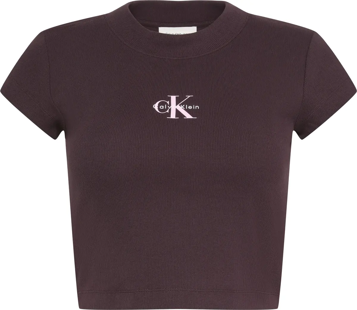 Calvin Klein MONOLOGO BABY RIB TEE Kadın Kahverengi T-Shirt
