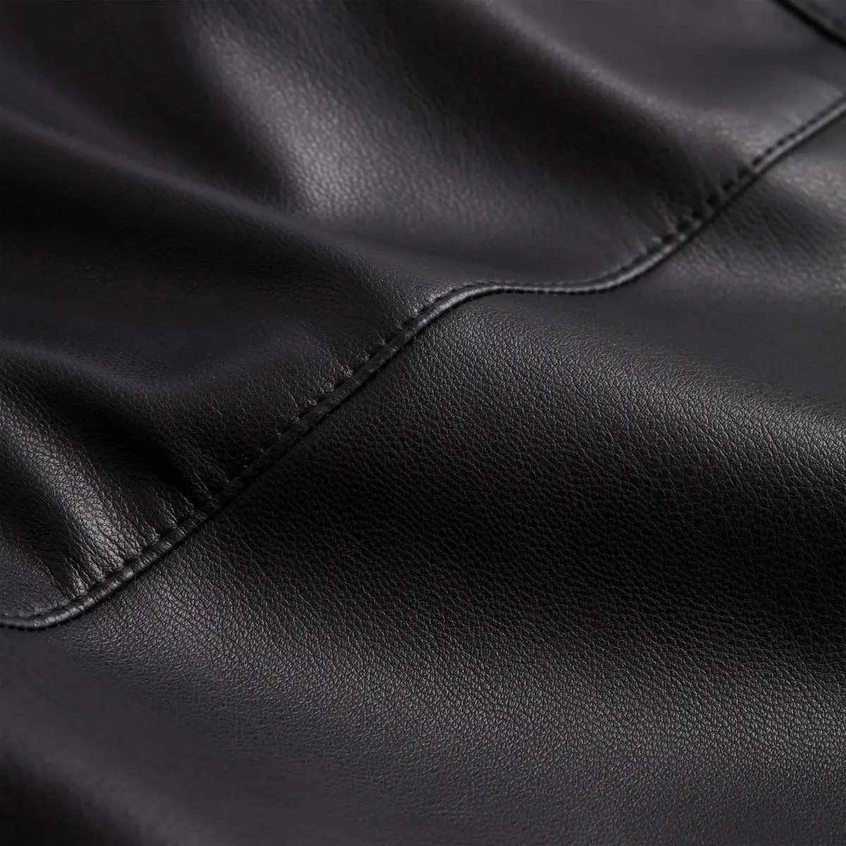 Calvin Klein FAUX LEATHER WIDE LE Kadın Siyah Geniş Paça Pantolon