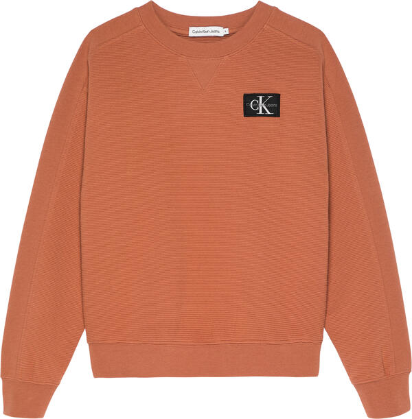 Calvin Klein OTTOMAN BADGE CN SWE Erkek Kahverengi Sweatshirt