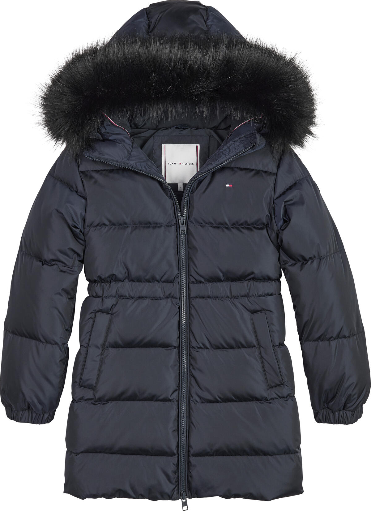 Tommy Hilfiger LONG WAISTED DOWN CO Kadın Siyah Şişme Mont