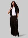 Calvin Klein A- FRENCH TERRY BADGE LOGO PANT Siyah Kadın Pantolon
