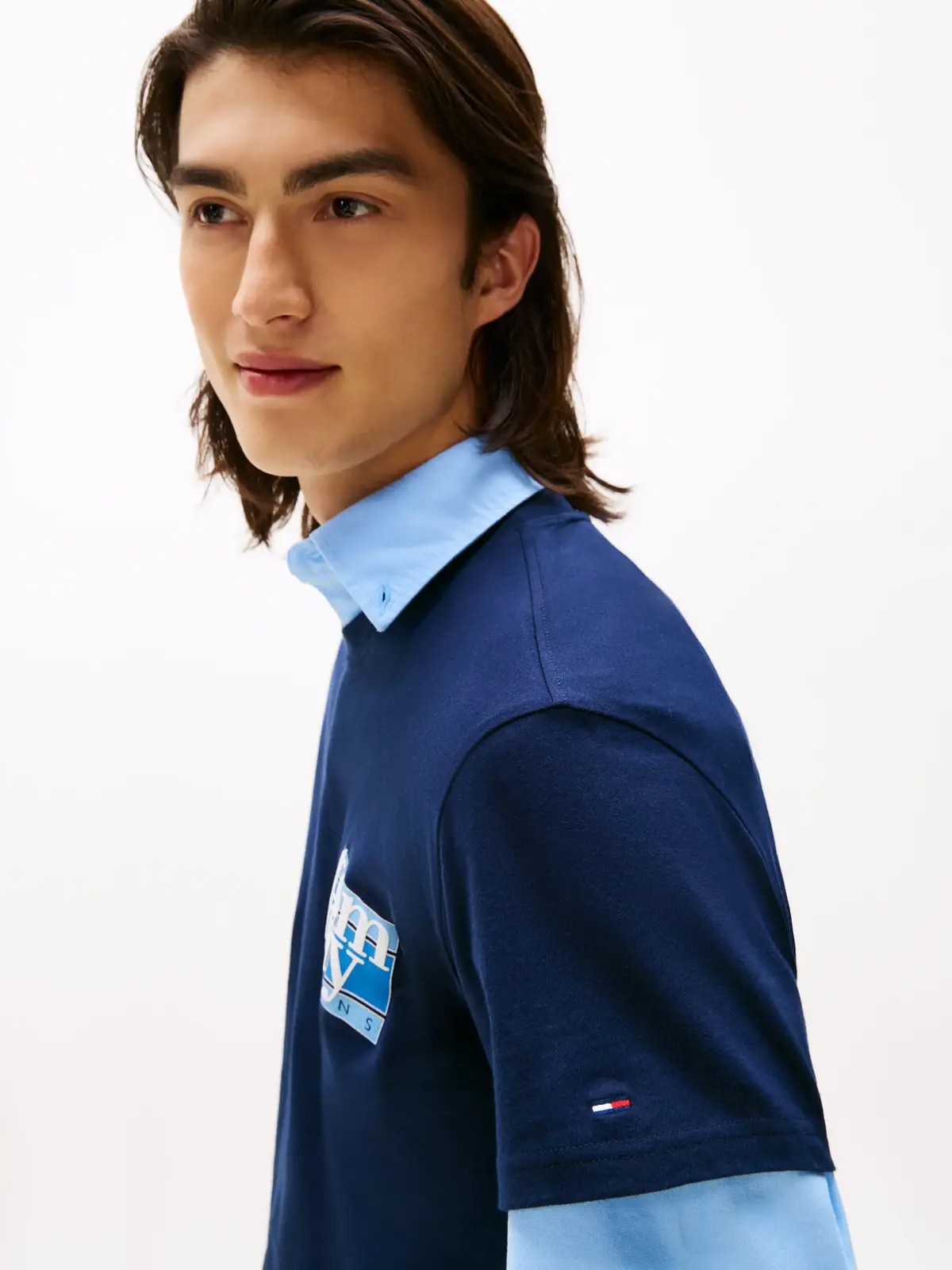 Tommy Hilfiger TJM REG FLAG DNA TEE Lacivert Erkek T-Shirt