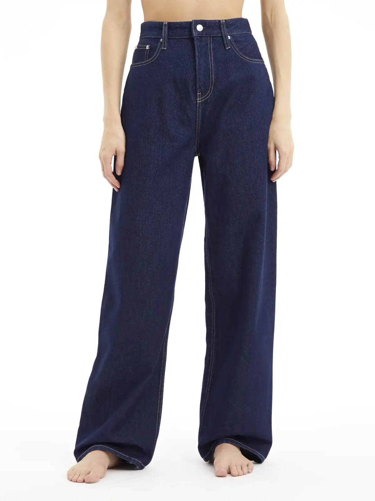 Calvin Klein HIGH RISE RELAXED Kadın Siyah Kot Pantolon