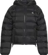 Calvin Klein LIGHTWEIGHT LOGO PUF, UB1 Siyah Kadın Mont