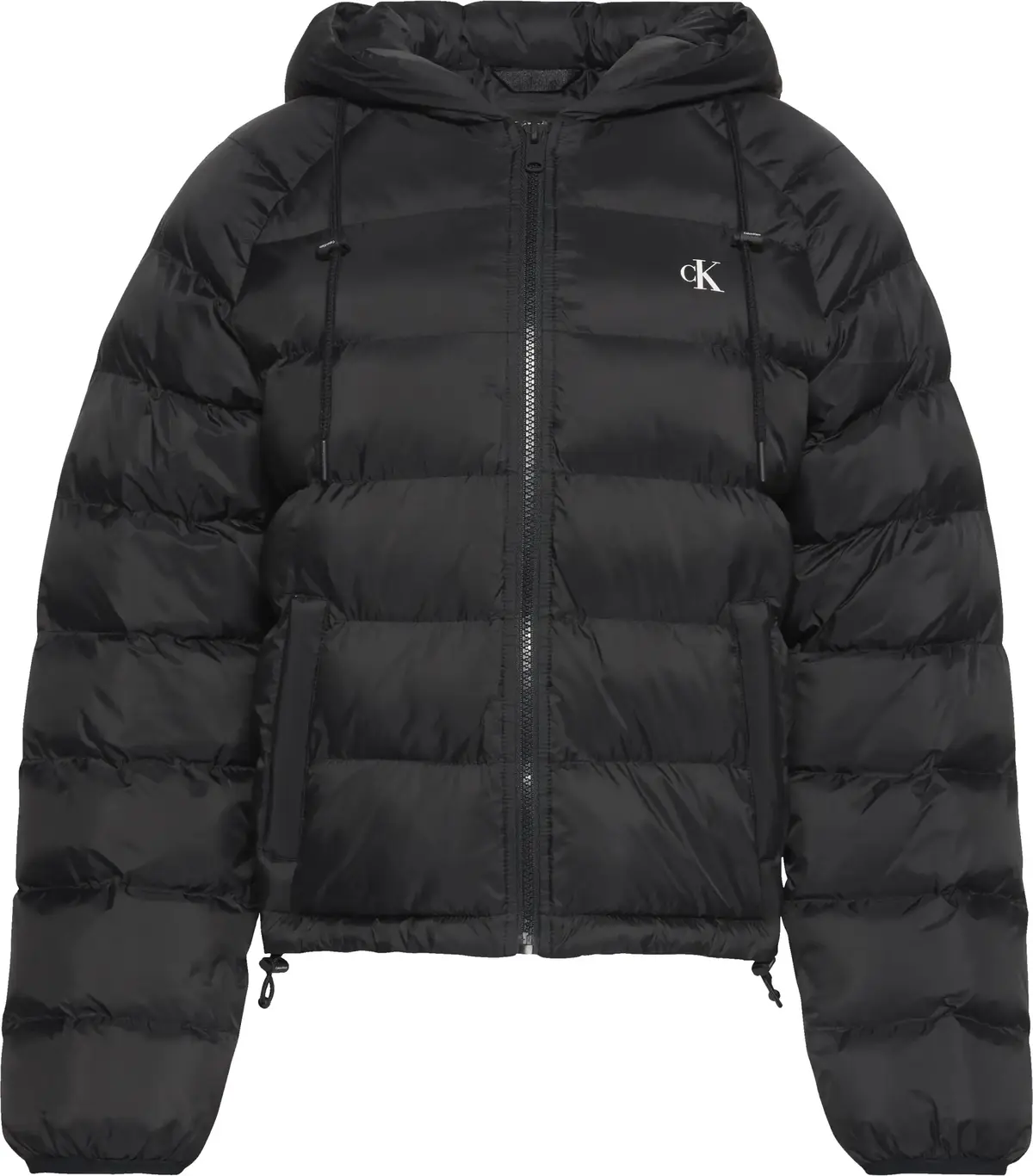 Calvin Klein LIGHTWEIGHT LOGO PUF, UB1 Siyah Kadın Mont