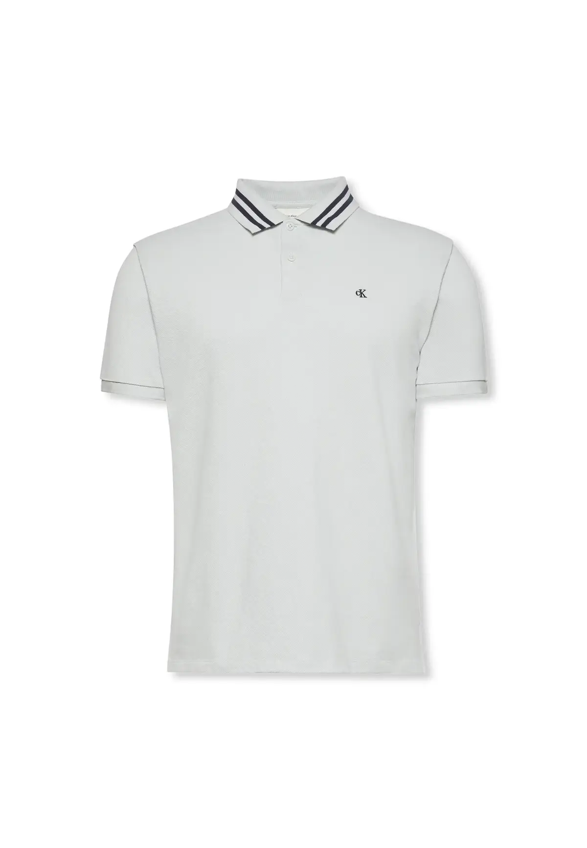 Calvin Klein SS MONOGRAM PIQUE TI, CHE Açık Gri Erkek Polo T-Shirt