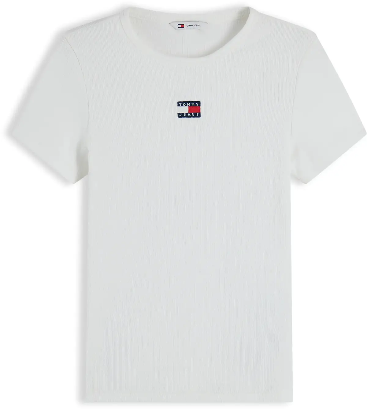 Tommy Hilfiger TJW SLIM BADGE RIB T, YBL Beyaz Kadın T-Shirt & Polo