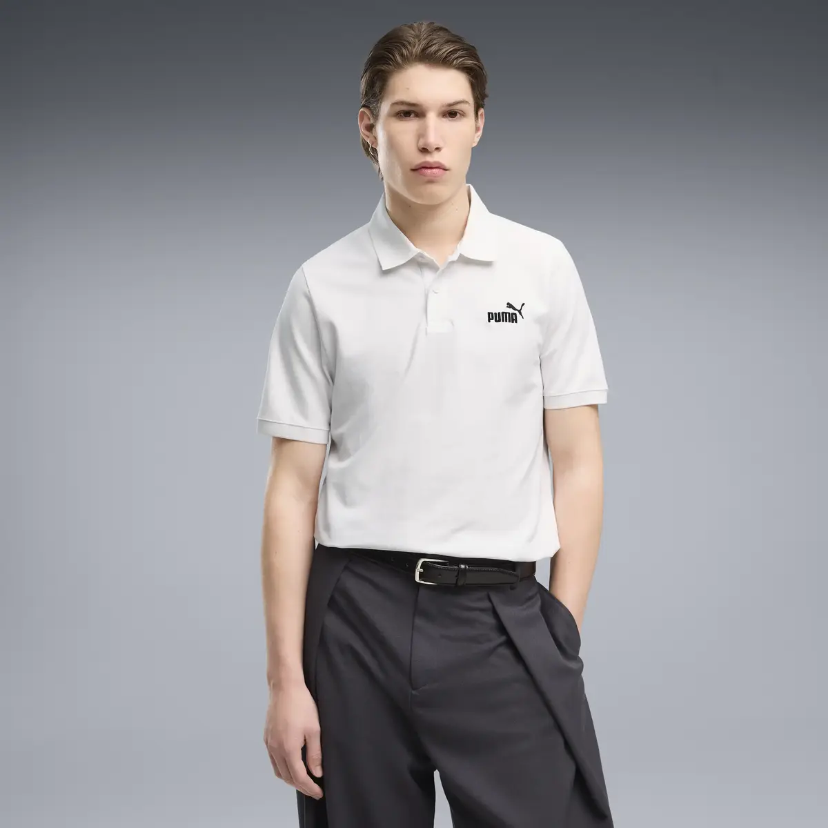 Puma ESS No. 1 Logo Pique Polo Beyaz Erkek T-Shirt & Polo
