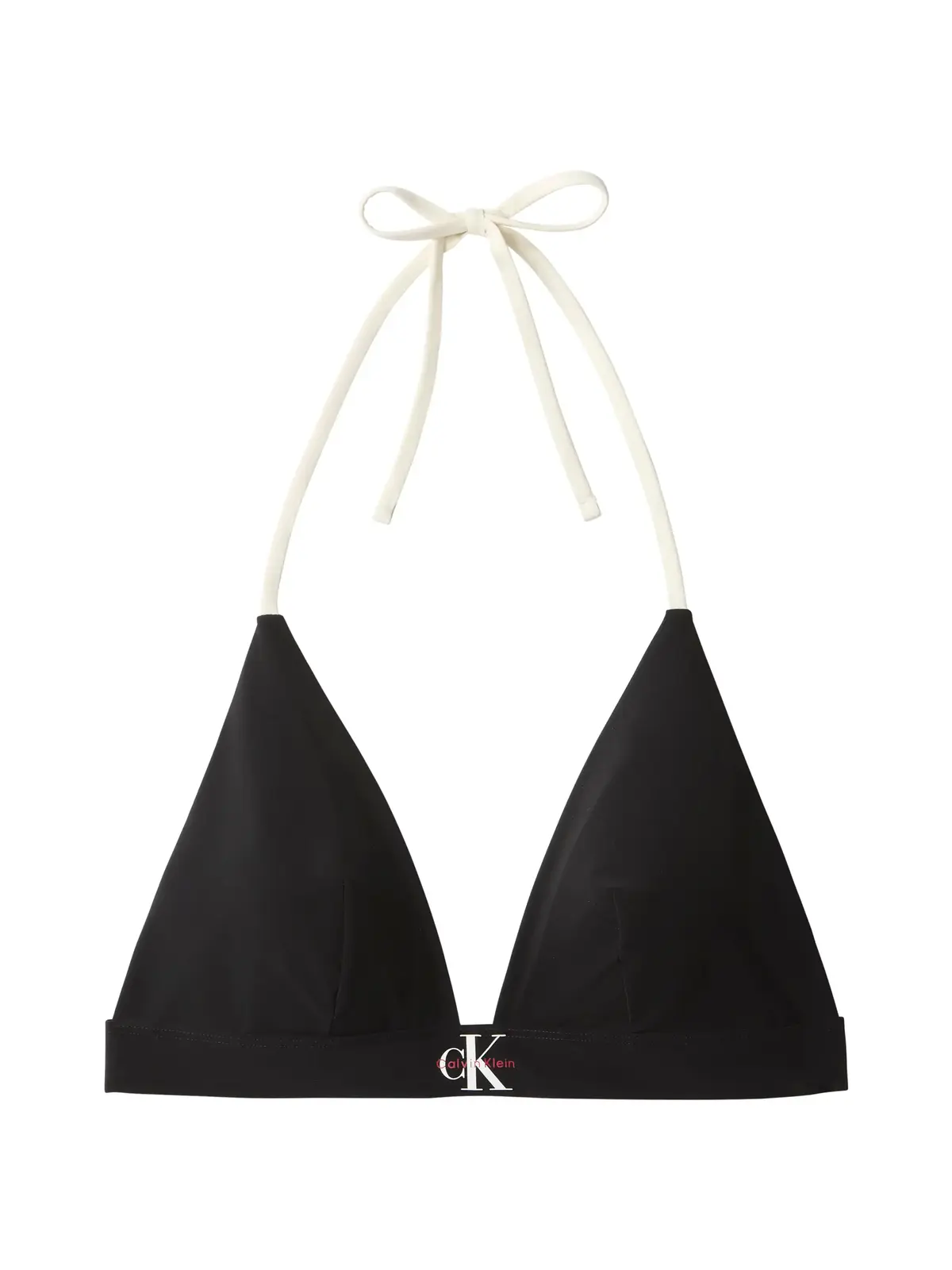 Calvin Klein TRIANGLE Siyah Boyundan Bağlamalı Logolu Bikini Üstü