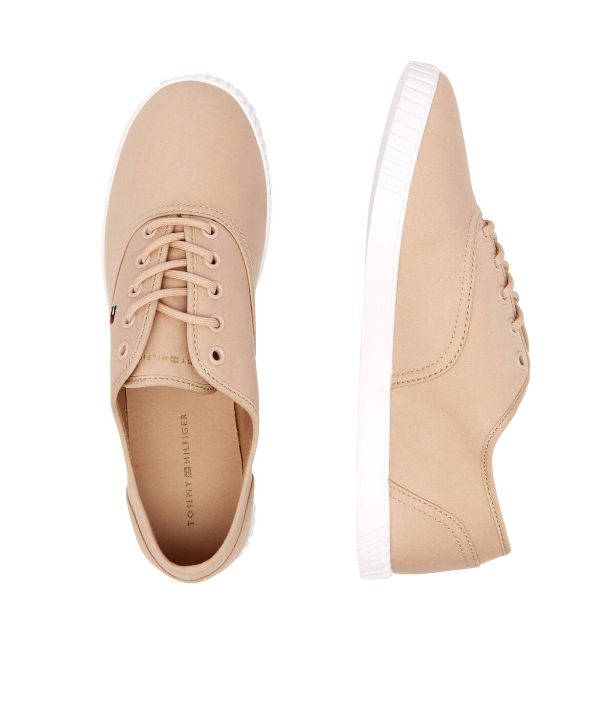 Tommy Hilfiger CANVAS LACE UP SNEAK Bej Kadın Sneaker