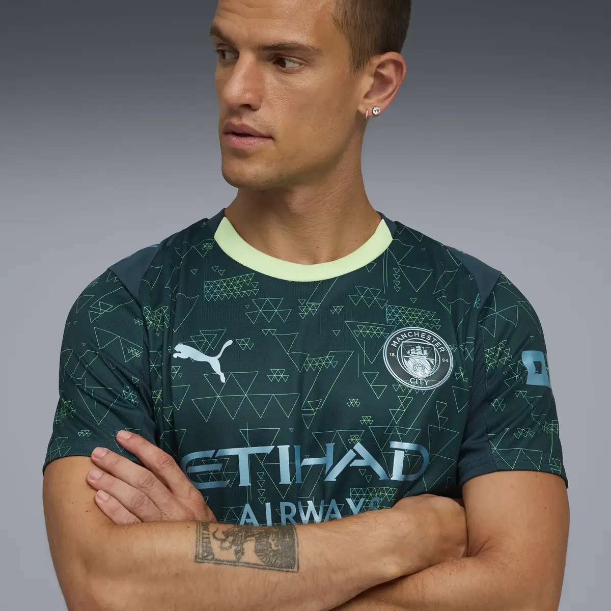 Puma MCFC 4th Jersey Replica Yeşil Erkek Forma