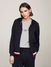 Tommy Hilfiger HERITAGE ZIP-THROUGH Kadın Siyah Hoodie