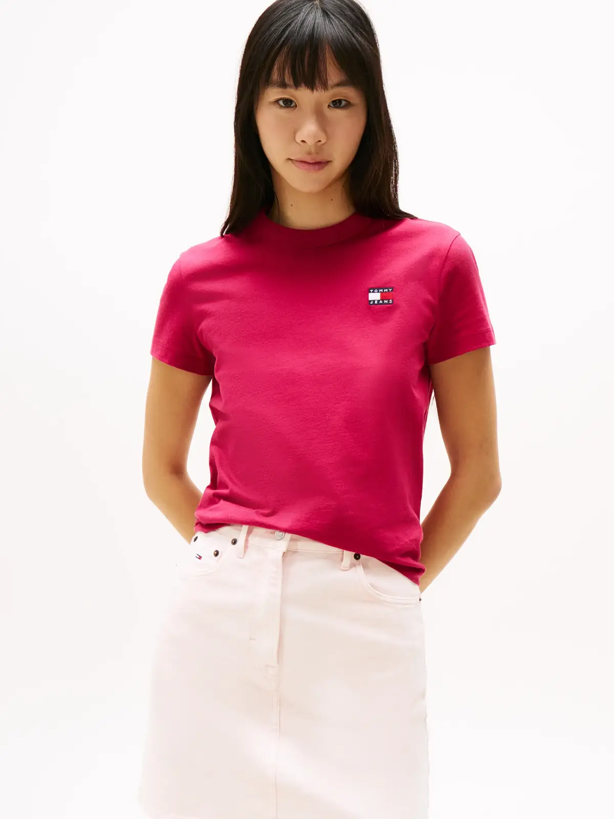Tommy Hilfiger TJW REG BADGE TEE, XIP Pembe Kadın T-Shirt & Polo