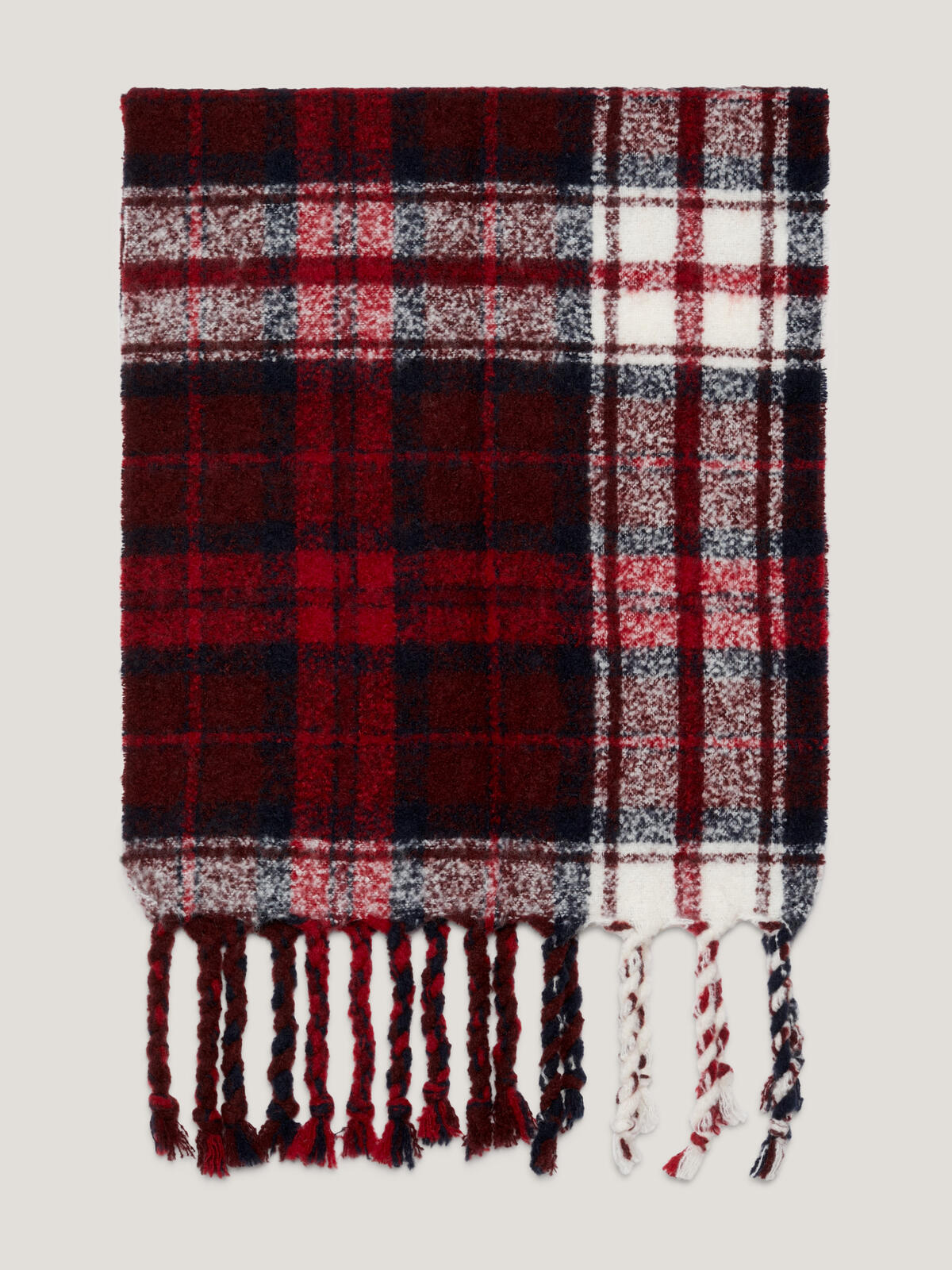 Tommy Hilfiger TOMMY CHECK SCARF Kadın Kırmızı Atkı