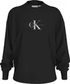 Calvin Klein TEXTURED MONOLOGO CR Kadın Siyah Sweatshirt